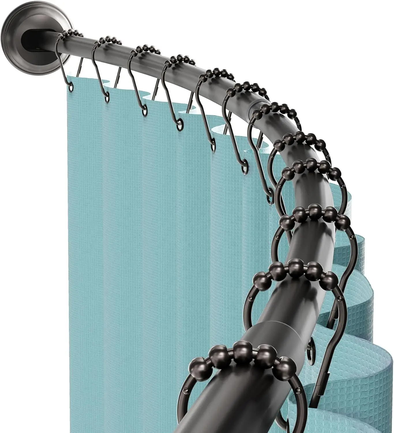 

Curved Shower Curtain Rod, No Drill, 50-72 Inch Adjustable Tension Shower Rod for Bathroom, Rustproof, Non-Slip, Adds Room in