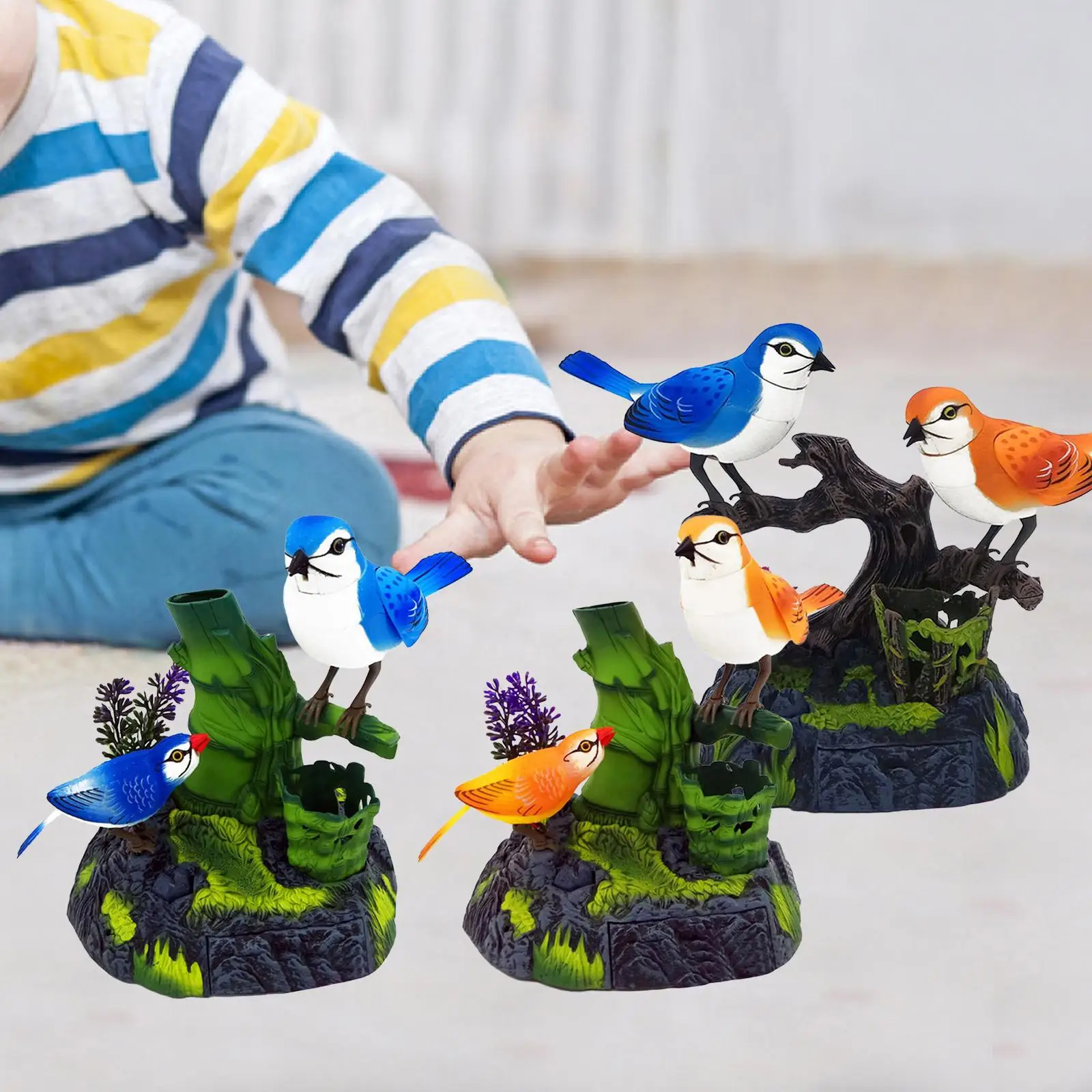 Papagaios falantes brinquedo interativo realista falando controle de som pássaro brinquedo eletrônico animal de estimação escritório decoração para casa para presente de aniversário