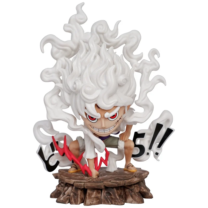 One Piece Nika Luffy Gear 5 SD Chibi Ground Pounding Figure Collectible Statue Desktop Decor Ornament Gift For Anime Fans