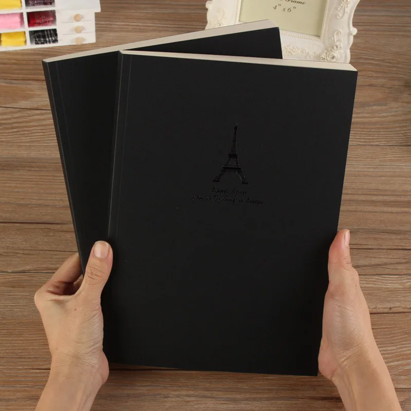 

B5 Sketchbook Thickened 140 Sheets/Book,Black Cardboard Cover Blank Inner Pages,Quality Fine Art Painting Doodle Book,CS-96