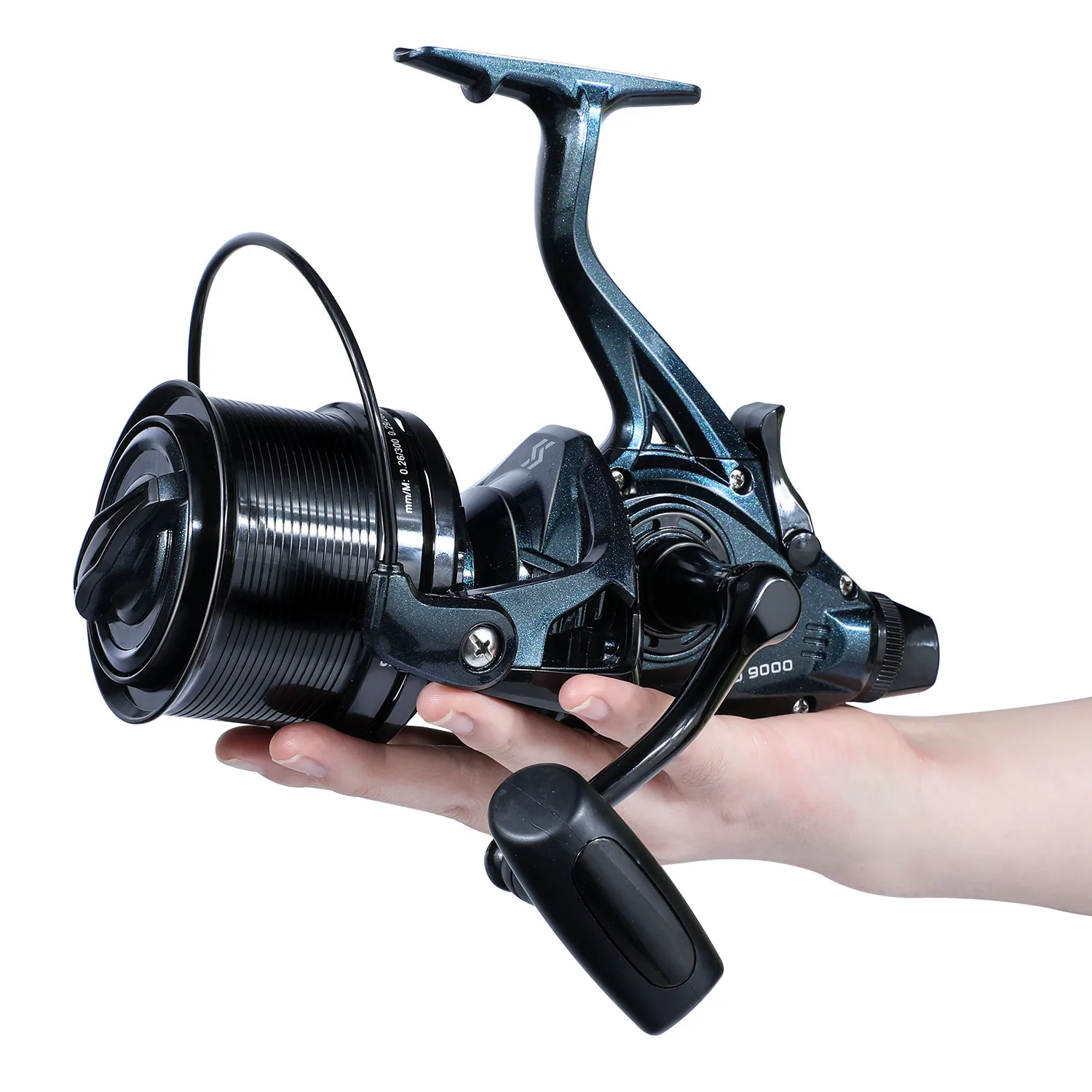 Sougayilang DYD9000-12000 Vollmetall-Spinn-Angelrolle, 13 + 1BB, 25 kg, maximale Zugkraftrolle für Salzwasser-Trolling-Surfangeln – Detail 4