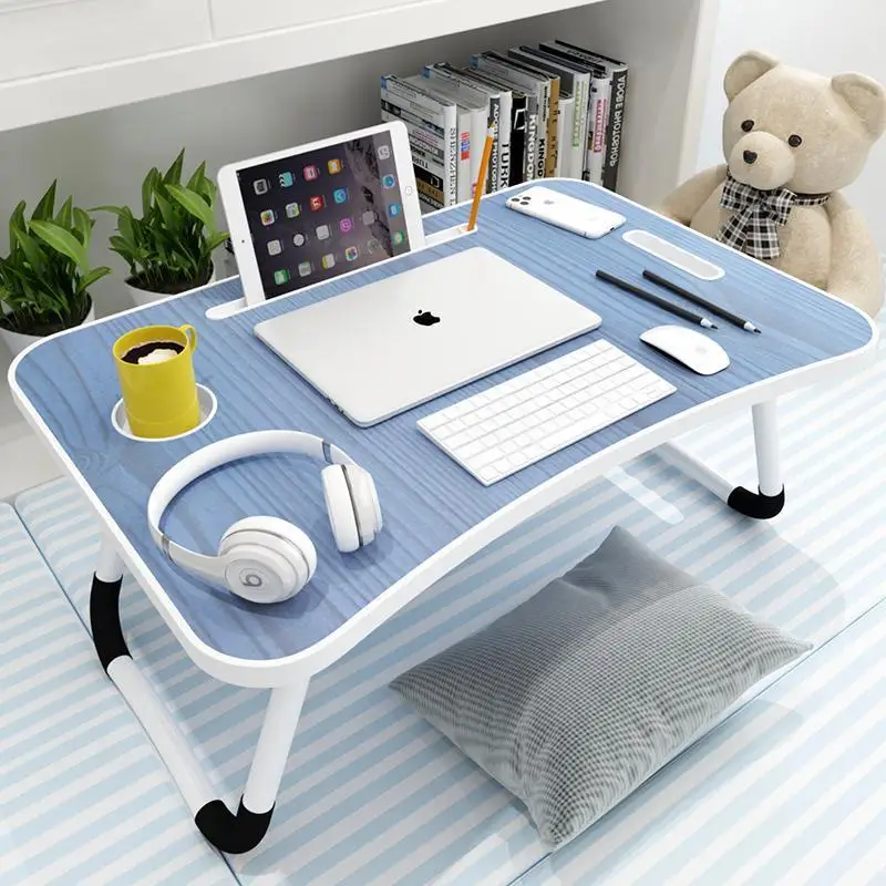 Bed Small Table Desk Student Folding Home Dormitory Simple Computer Study Lazy Bedroom Sitting Laptop Table