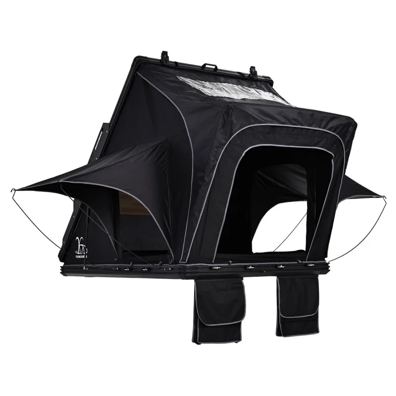Aluminum Alloy Triangular Hard Top Roof Tent Quick Open With Side Table Board Outdoor Camping