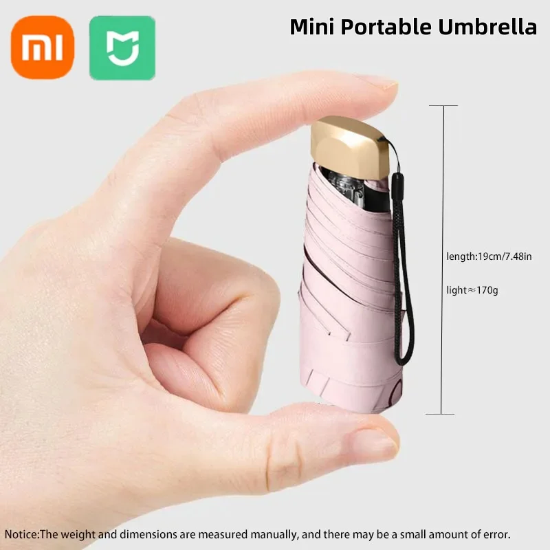 Xiaomi Mini Capsule Umbrella UV Protection Ultralight Five Fold Sunny Rain Sunscreen Umbrella Sunshade Portable Lightweight