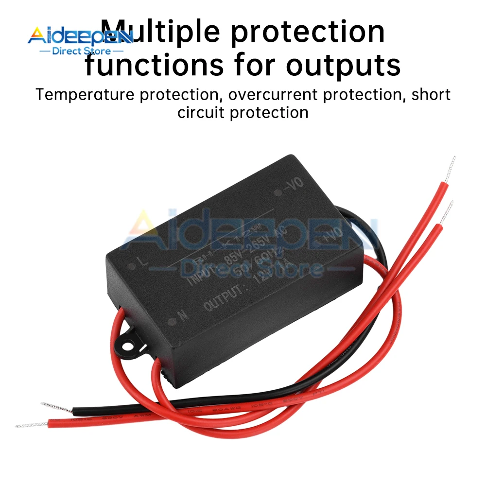 AC-DC Regulator Module Step-Down Power Supply Module AC 85-265V to DC 5V 2A 10W 12V 1A 12W Mini Buck Convert Module