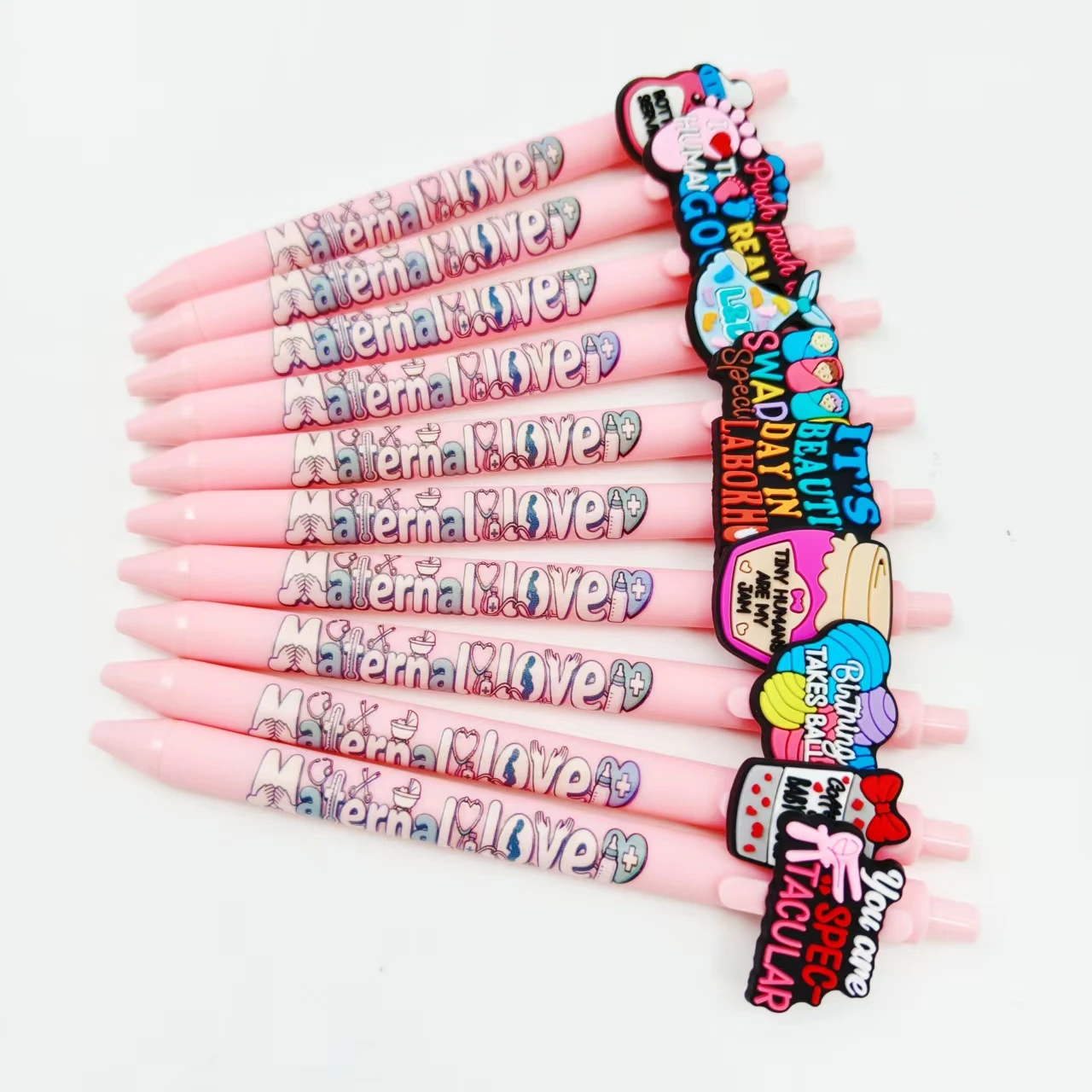 

6 шт./12 шт., тема «Великая материнская любовь», патч-ручка розового цвета, женская медицинская серия, шариковая ручка