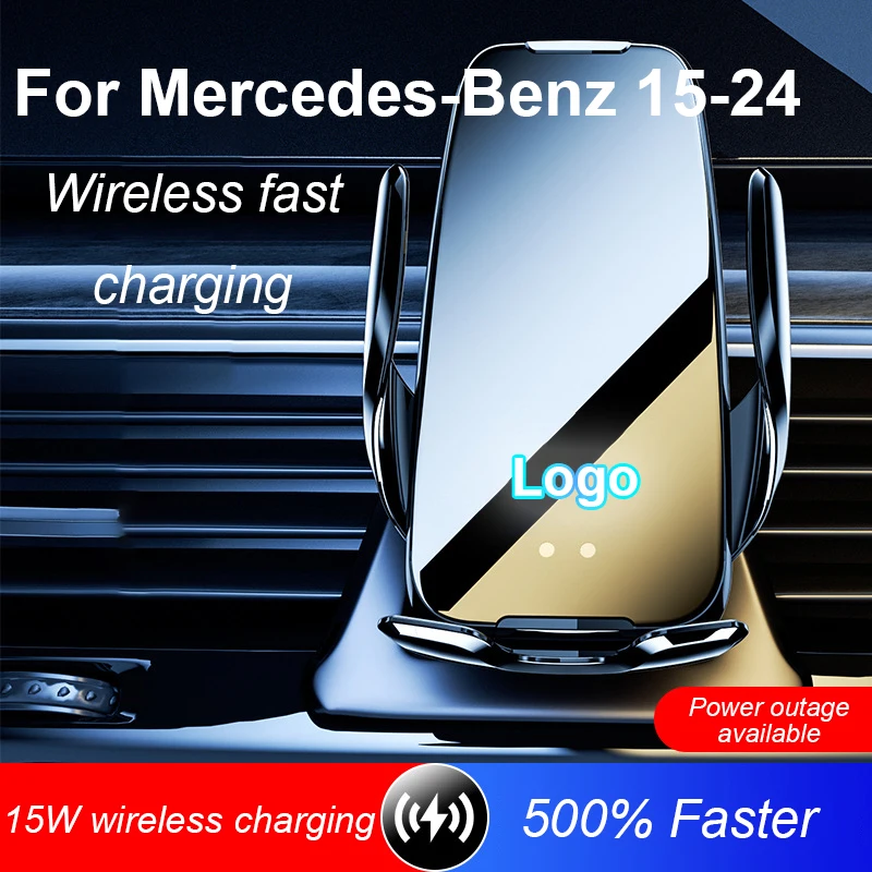 

For Benz W212 S212 W221 W204 W176 GLC Car Infrared Sensor Holder Mobile Phone 15W Wireless Charger Air Outlet Auto Accessories