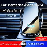 For Benz W212 S212 W221 W204 W176 GLC Car Infrared Sensor Holder Mobile Phone 15W Wireless Charger Air Outlet Auto Accessories