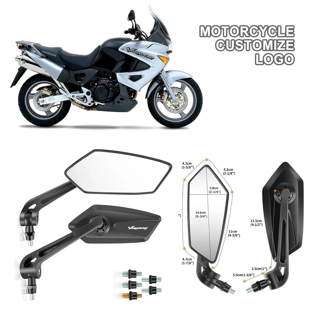 HD Motorcycle Mirrors Convex 18-32mm 360° Vibration Dampening For Honda Varadero XL1000 XL700 XL650 XL125 1100 DL1000 XL XL350