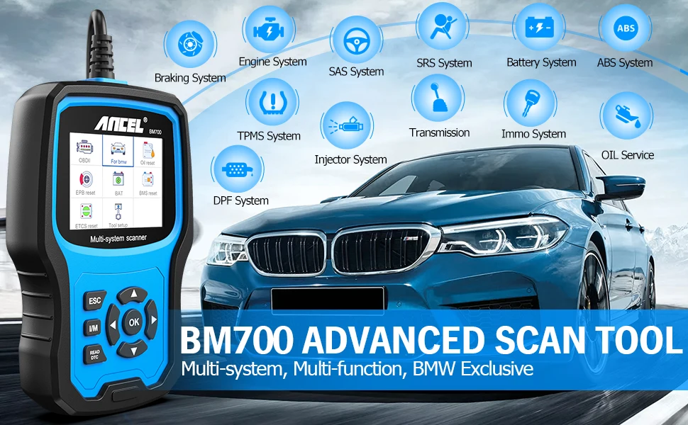 ANCEL BM700 PRO OBD2-Scanner für BMW/Mini/RR All System Code Reader DPF EPB SAS TPMS Batterieregistrierung OBD2-Diagnosetool – Detail 2