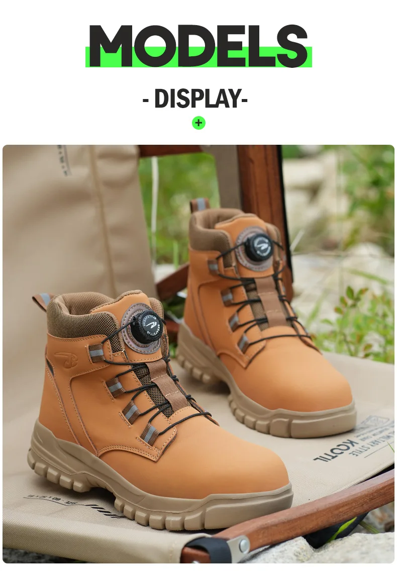 Neue Sicherheitsstiefel für Männer, unzerstörbare Arbeitsschuhe, Sneakers mit Stahlkappe, Schutzstiefel, stoßfest, durchtrittsicher, wasserdicht. – Detail 10