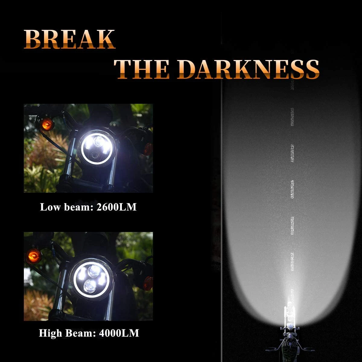Kit de lâmpada LED Farol Set, luz de nevoeiro, impermeável, acessórios de motocicleta, 883, 250, 1200, 5.75 Polegada