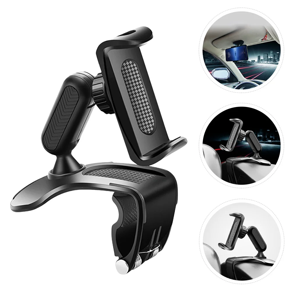 

1Pcs Car Phone Holder Rotating Clip Adjustable Dashboard Rearview Mirror Cellphone Bracket Durable Car Phone Stand