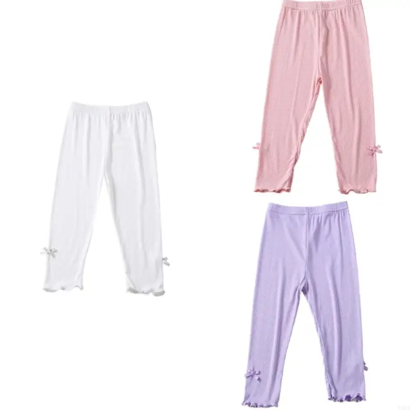 Y88D Comfortable Baby Tights Breatahble Bowknot Detail Leggings for Outdoor Activity