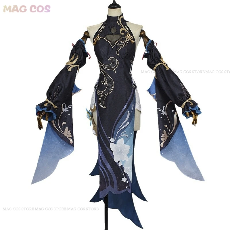 Anime Game Genshin Impact Cosplay Shenhe Costume Clothes Uniform Cosplay Spring Festival New Skin Chinese Style Sexy Cheongsam