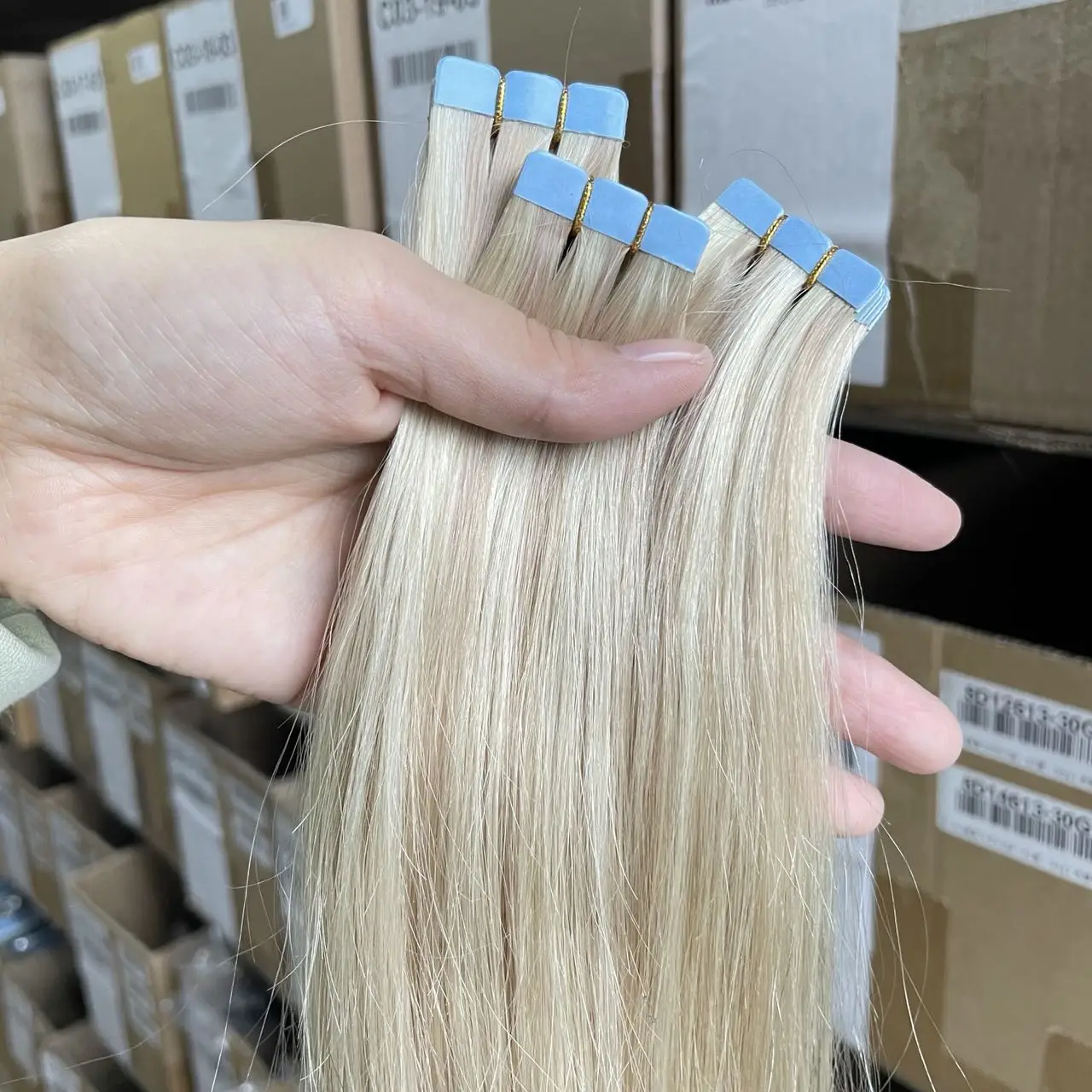 تسليط الضوء على شريط أشقر صغير الشعر التمديد مستقيم 12-24 بوصة شريط سلس الشعر البشري 10 قطعة/الحزمة