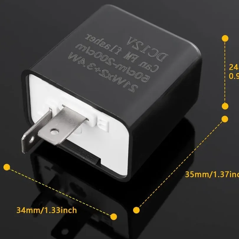 12V Speed Adjustable 2 Pin LED Electronic Flasher Relay for Motorcycle Turn Signal Direct Replacement Universal Hazard Warn