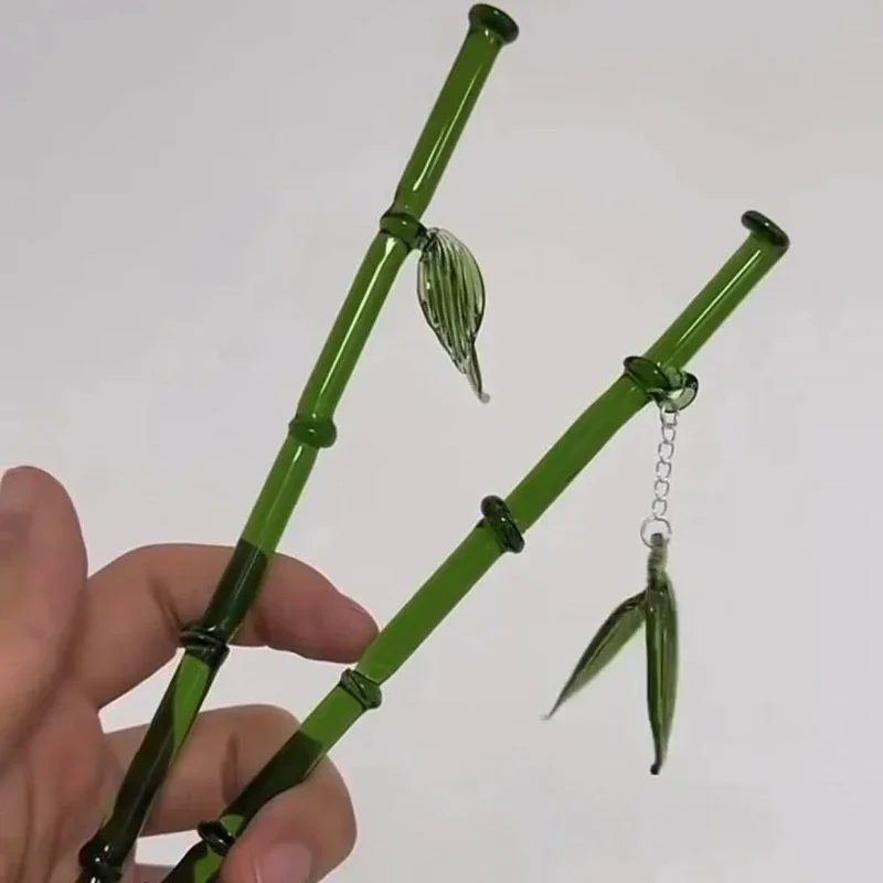 New Chinese Style Exquisite Bamboo Hairpin Ice Translucent Green Imitation Jade Plastic Resin Jewelry