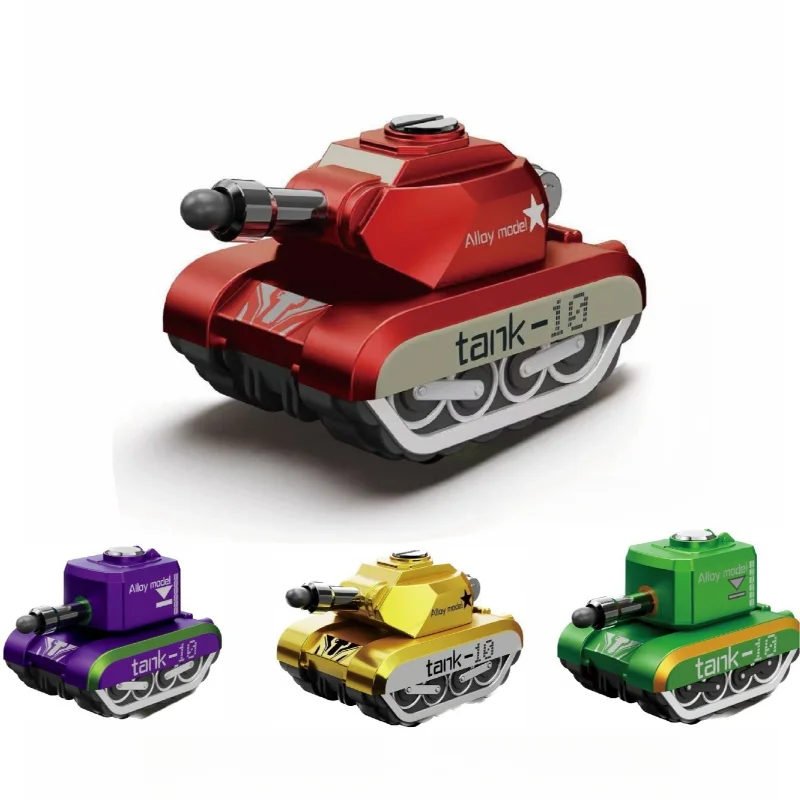 Mini Alloy Small Tank Pistol Guns Rotating Pull-back Toy Car Military Model Ornament Fidget for Children and Boys Birthday Gift