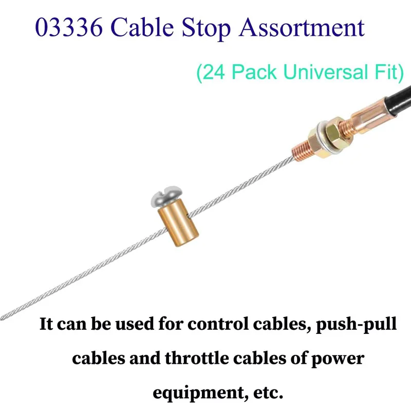 03336 Cable Lock for Anchoring Various Types of Cables 24 Pcs/Set Universal Fit Replace for Dorman 03336 Cable Stop Assortment