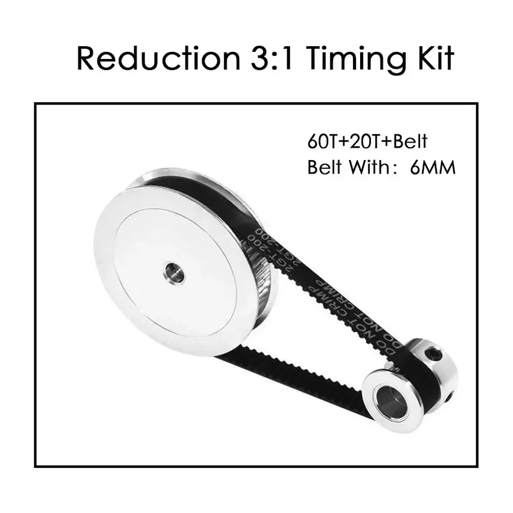 GT2 Timing Belt Pulley 60teeth 20T 5mm/8mm Reduction 3:1/1:3  Width 6mm for 3D Printer Closed Loop Synchronous