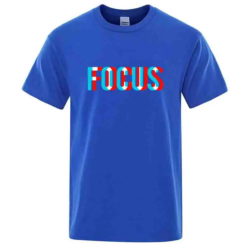 2026 New Summer Men's T-shirt High Quality 100% Cotton Loose Focus Print Men Top Casual Loose O-neck Men Short Sleeve T-shirt