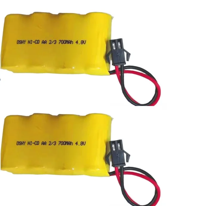 Batería recargable NI-CD de 4,8 V y 700mah para juguetes Rc, coches, tanques, robots, barcos, pistolas, accesorio, batería NI-CD de 4,8 V