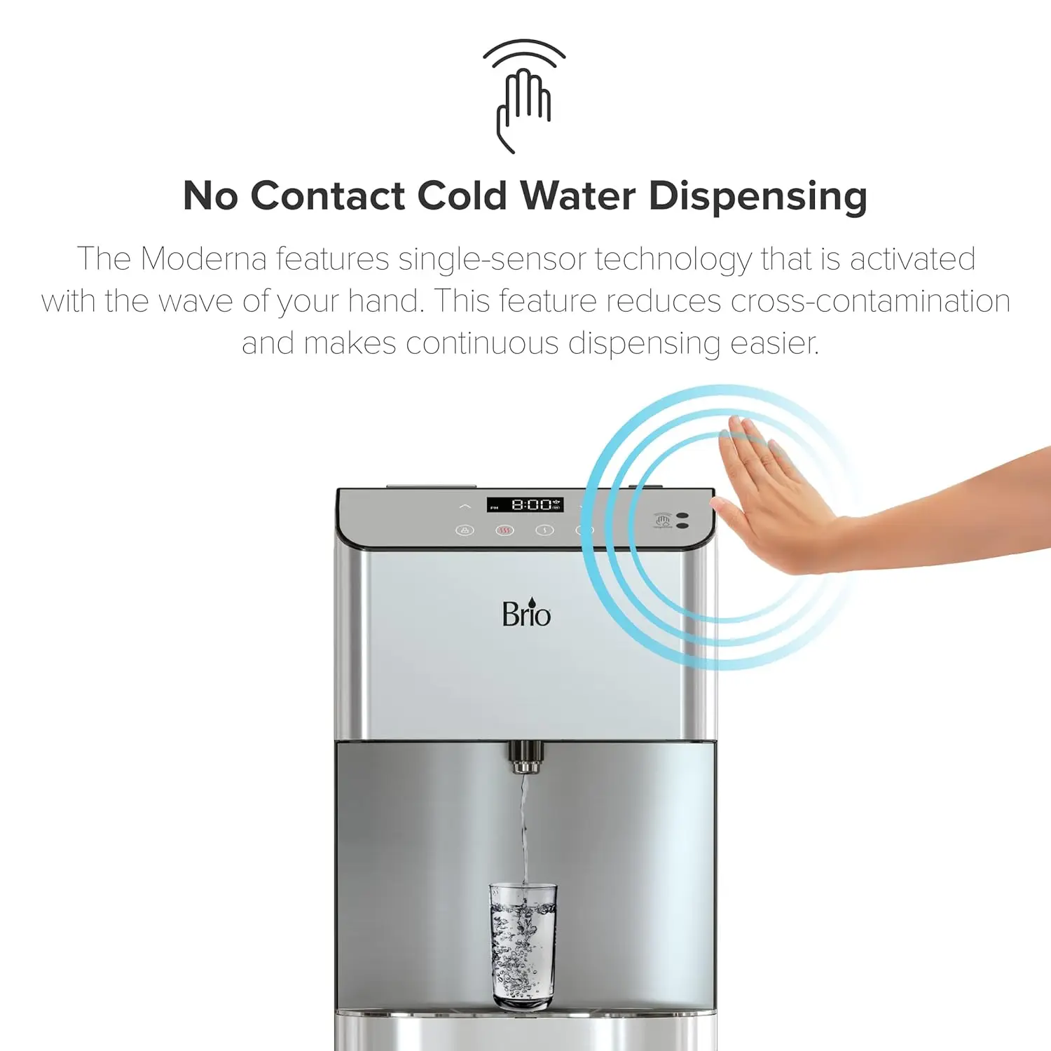 Water Dispenser, 700 Series Moderna 3-Stage Touch-Less Countertop Bottle-Less POU Tri-Temperature Digital Water Cooler Dispenser