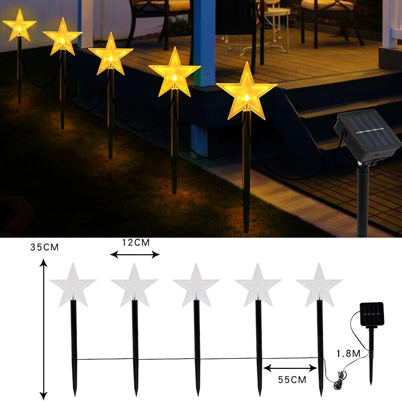 LED solar Christmas ground stake lights star Christmas tree snowflake outdoor courtyard lawn park waterproof decorative lights