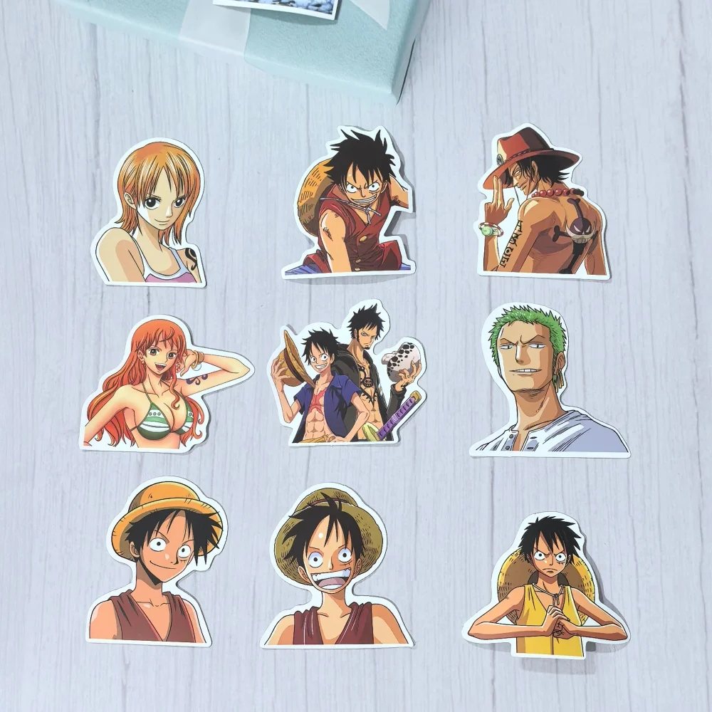2026 50 Stück One Piece Aufkleber Anime Cartoon Luffy Zoro Sticker für Notizbuch Wasserflasche Gepäck Handy DIY Dekoration