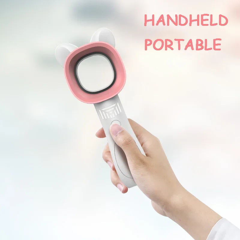 

Mini Bladeless Portable Fan Cute Cat Hand held USB Rechargeable 2000mAh Fans for Home Outdoor Ventilador Cooler Fan 8H