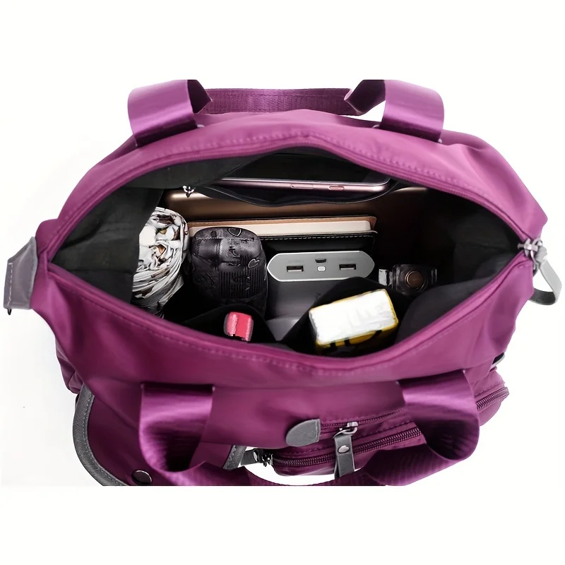 Damen-Einkaufstasche mit mehreren Taschen, Umhängetasche mit großem Fassungsvermögen, leichte Nylon-Umhängetasche für Reisen – Detail 8