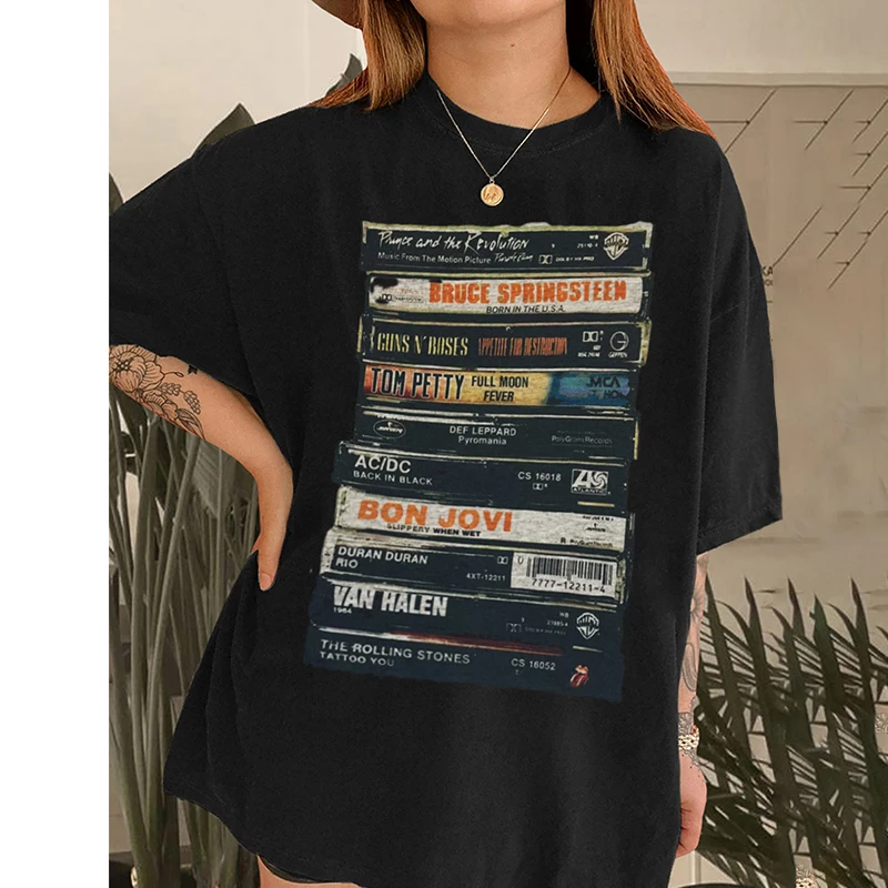 

Vintage Rock T shirt Women Oversize T shirt Women top Large Femme Plus Size Women Summer Woman Clothes 2024 Clothing