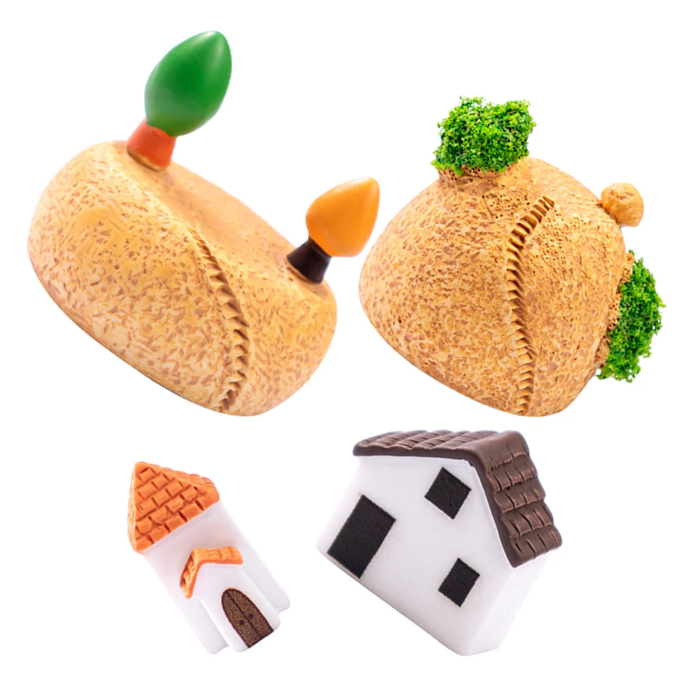 

1 Set Mini Houses Tiny Figurines Miniature Island Diy Micro Landscape Decor Fairy Ornament Desktop Decoration Durable