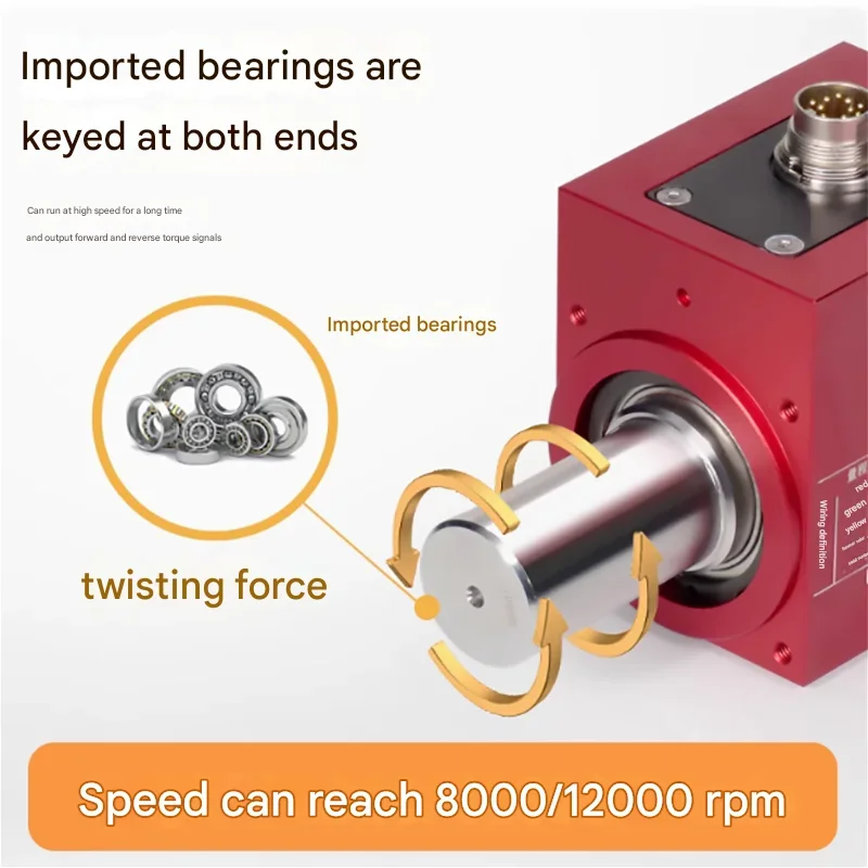 50/100/ 150200 /300N.M Rs485 Dynamic Torque Sensor 12000 Rpm/Second Measuring Instrument Rotary Torque Inner Hole Measurement