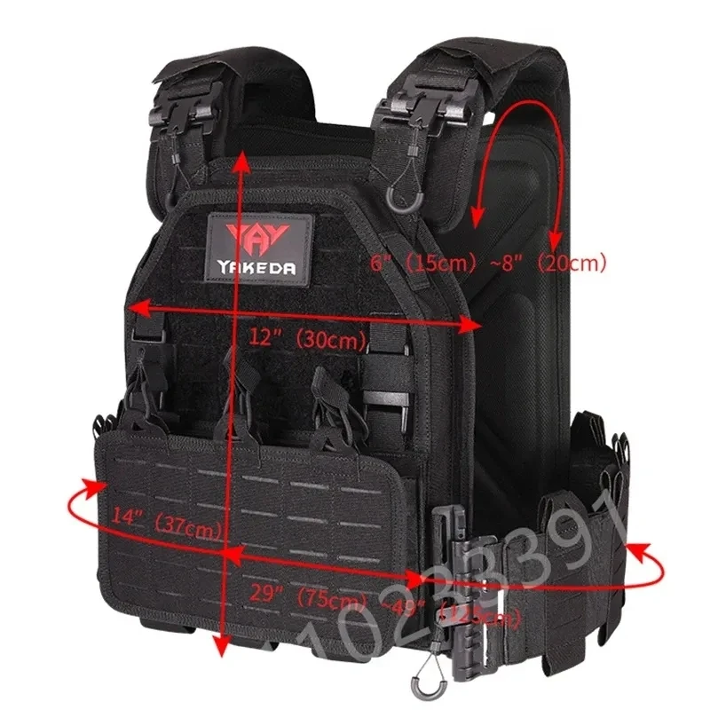 Imagem -06 - Yakeda-quick Destacável Caça Tactical Vest Luz Laser Cut Preto Engrenagem Carry Vest Novo 6094