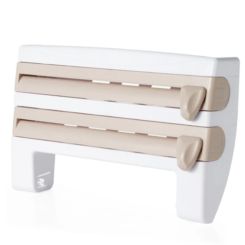 MAKE-Пластиковая полка для хранения бумаги, настенная полка для рулонов алюминиевой фольги, кухонная полка без перфорации для холодильника