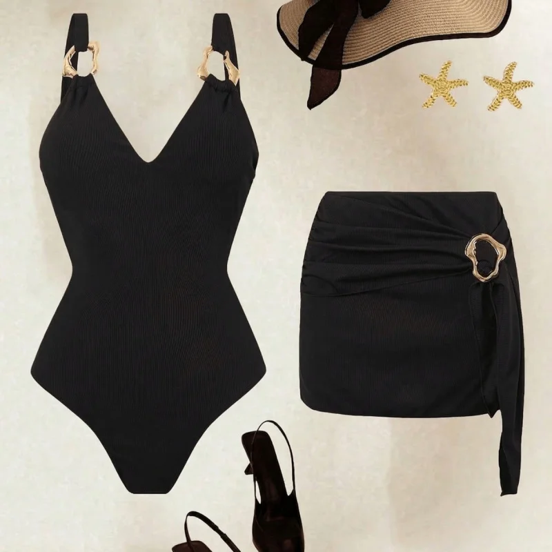 2026Sexy European American Style One-Piece Swimsuit High-End Beach ResortSwimwear for Women Fashion Luxury Bathing Suit for Pool