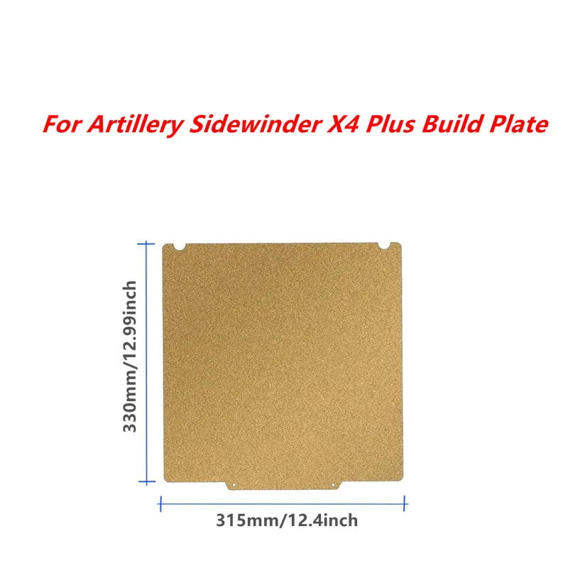 330x315mm for SW-X4 Plus Build Plate PEI PEY PEO Chameleon Double Sided Smooth Spring Steel Heated Bed for Sidewinder X4 Plus