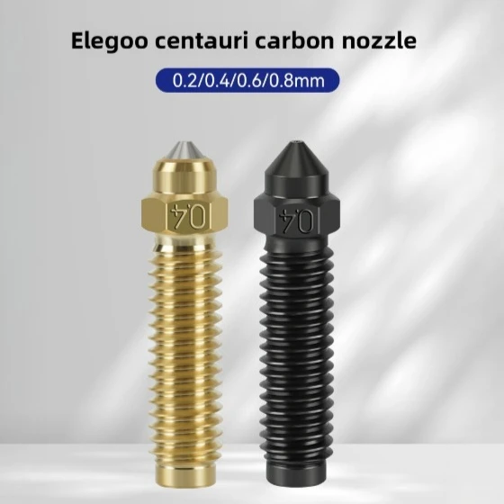 1/2PCS 0.2/0.4/0.6/0.8mm Hotend Hardened Steel/Brass Nozzle Elegoo centauri carbon Printhead Extruder Kit  3Dprinter accessories