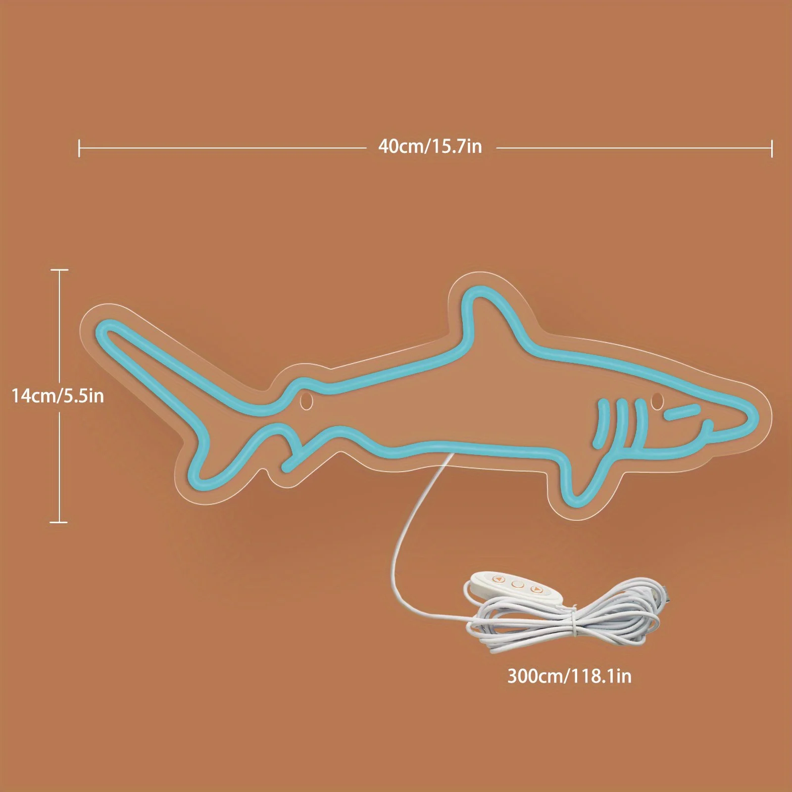 Shark Design LED Neon Light Sign USB Powered for Home Bedroom Aquarium Zoo Bar Club Pub Party Wall Art Decoration Hanging Light