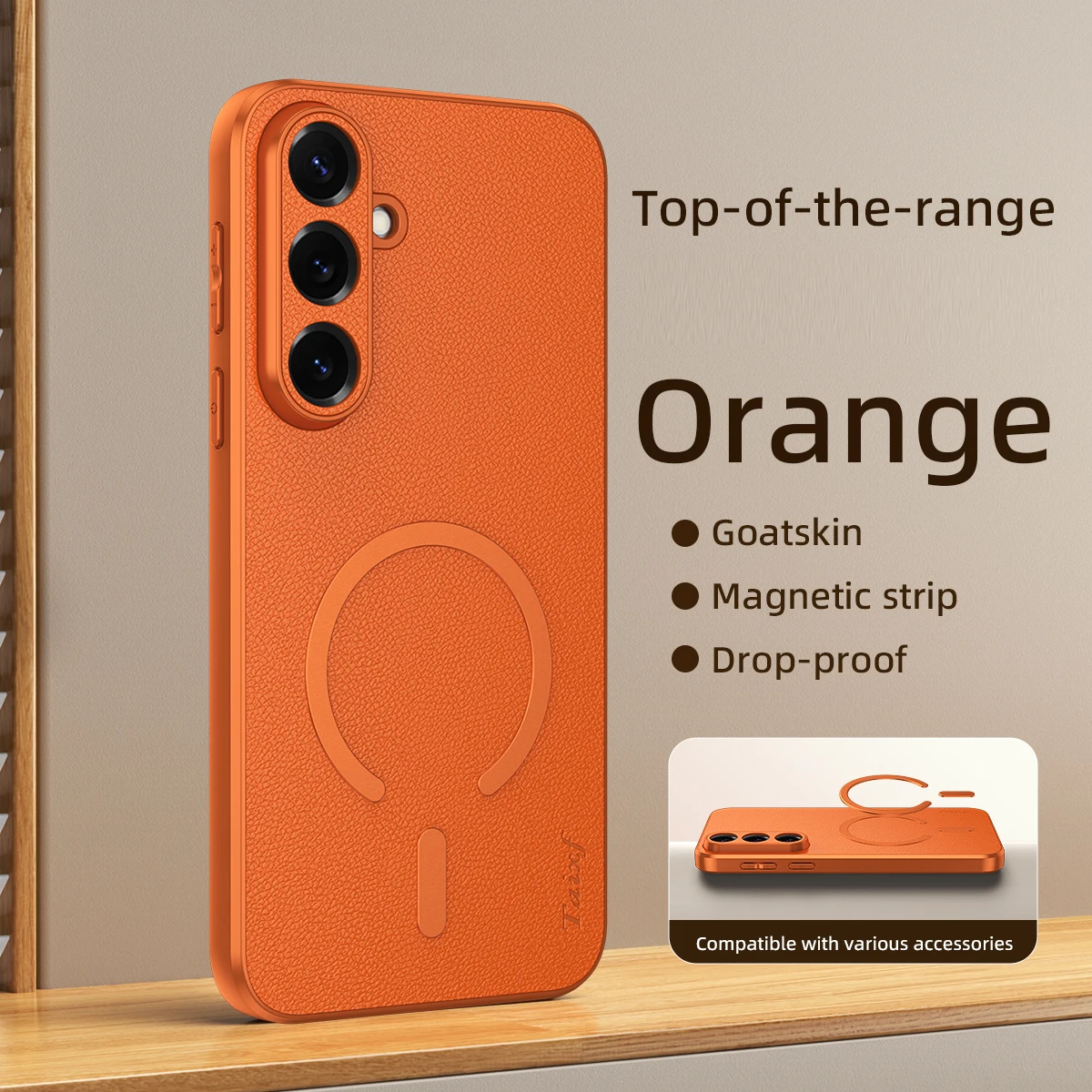 Wireless Charging Magnetic Phone Case For Samsung Galaxy S26 FE S25 Ultra Plus Full Lens Protect Cover Silicone PU Leather Cases