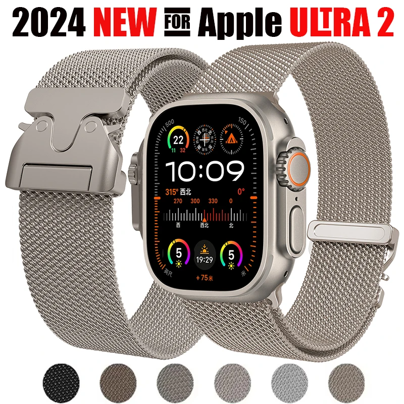 

Official-website for Apple Watch Ultra 2 49mm 44mm 45mm 38/40/41mm Metal loop Bracelet iWatch series SE-10 42/46mm 9 8 7 6 Strap