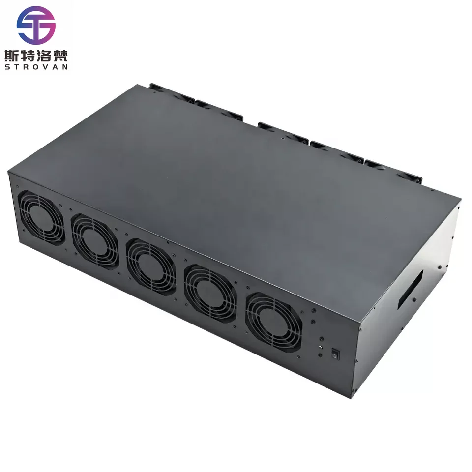X79 Rig Chassis case Server case Gpu 9 Card Chassis with RTX 3060M Graphics Cards with 2500W PSU Mute Rig Frame case