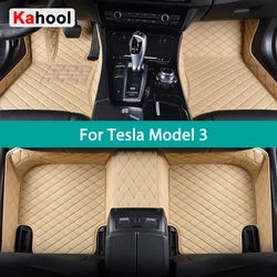 KAHOOL Custom Car Floor Mats For Tesla Model 3 Auto Carpets Foot Coche Accessorie