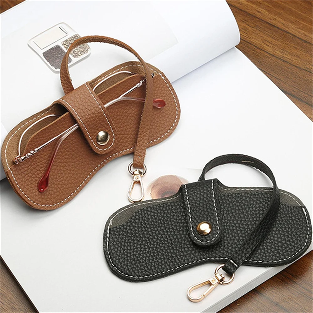 Fashion PU Leather Glasses Bag Travel Portable Sunglasses Protective Cover Pendant Organizer Bag for Women Men Eyewear Accessory