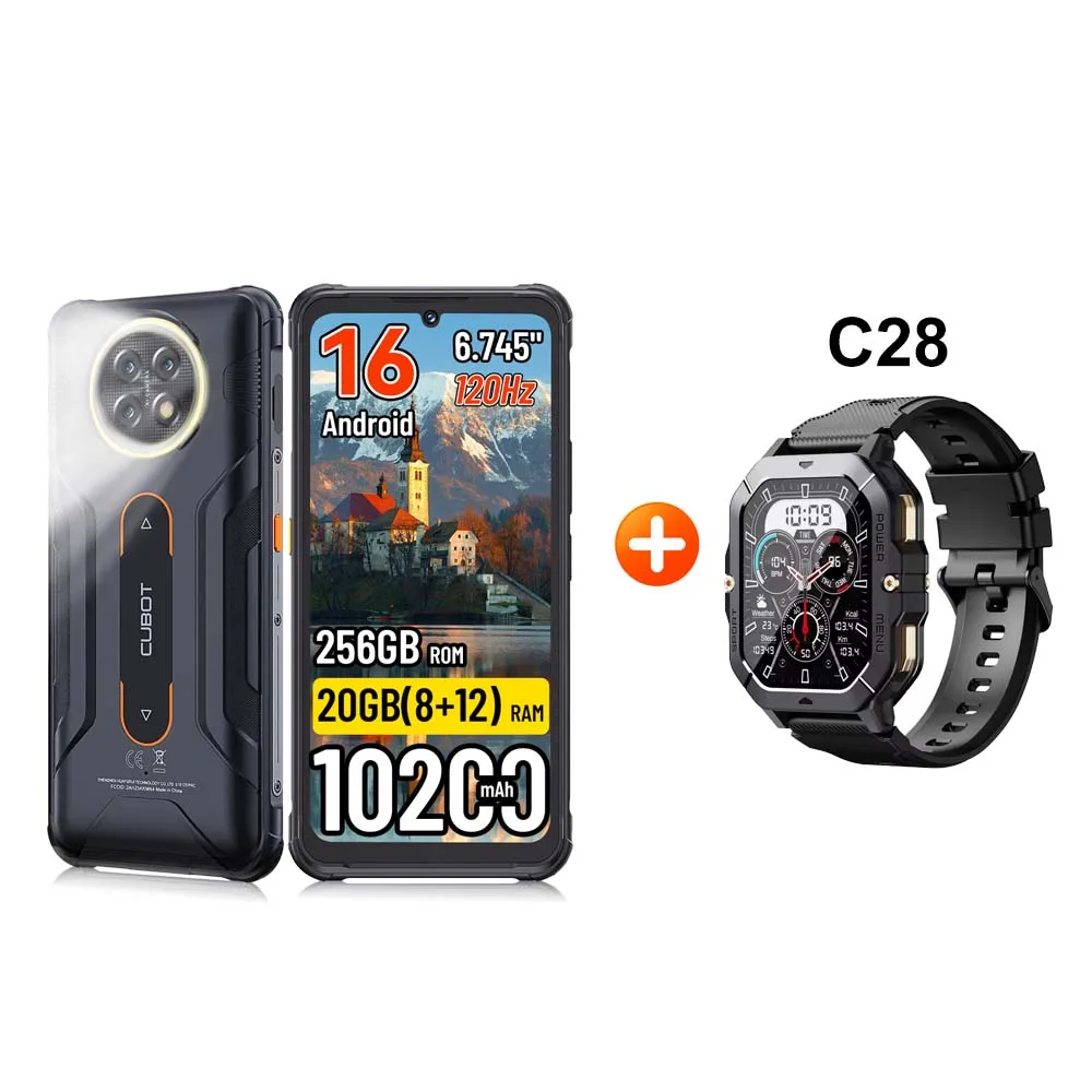 Verzending vanuit Polen: Cubot KingKong ACE 5 Android 16 10200mAh robuuste smartphone 20GB (8+12) RAM 256GB ROM 6.745" 120Hz NFC