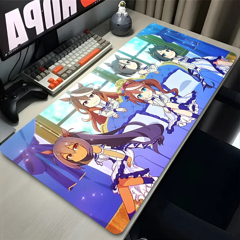 Mouse Pad Anime Uma Musume Pretty Derby Kitasan Mousepad Non-slip Suitable for Office Computers Laptops E-sports Game Desk Mats