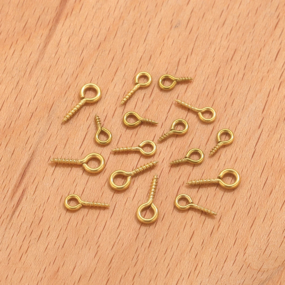 50 قطعة الفولاذ المقاوم للصدأ دبابيس العين الصغيرة ل قلادة PVD مطلية بالذهب المسمار دبابيس صالح حبة السحر Findings بها بنفسك النتائج مجوهرات بالجملة #4