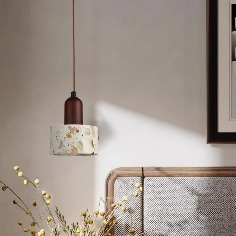 IWHD تيرازو الخشب قلادة LED ضوء الشمال الحديثة الحمام غرفة الطعام تصميم الأبيض كرة زجاجية مصباح معلق لامبارا Colgante #3